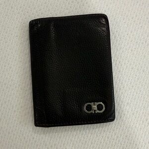 Salvatore Ferragamo Black Leather Card Holder